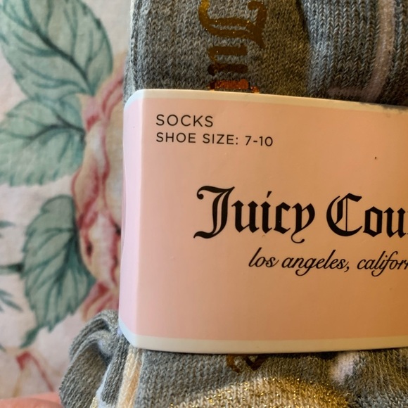 Juicy Couture Gray and Gold Socks - 5 Pairs - Picture 7 of 7